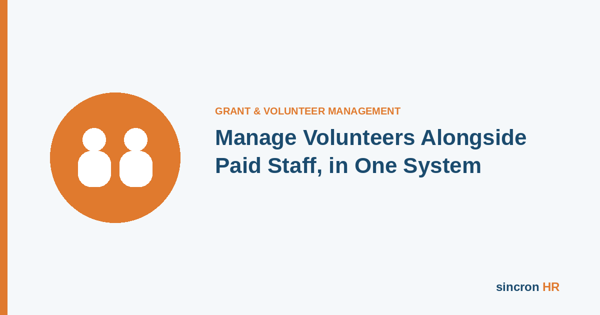 Icon representing volunteer management software for nonprofits, managing volunteers alongside paid staff