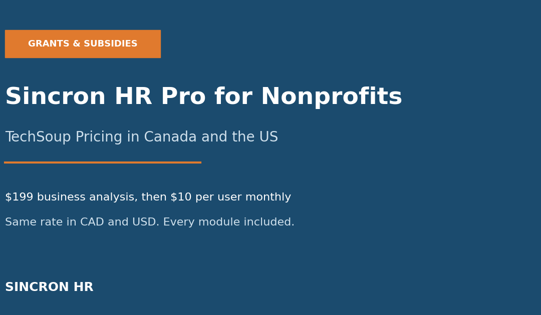 TechSoup Nonprofit Pricing: Sincron HR Pro for Canada and US