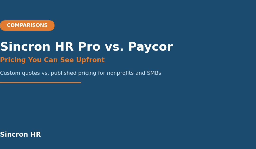 Sincron HR Pro vs Paycor, HR software comparison guide cover image