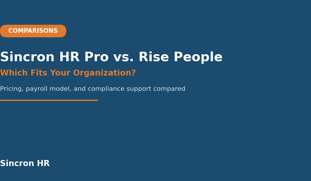 Sincron HR Pro vs Rise People, HR software comparison guide cover image