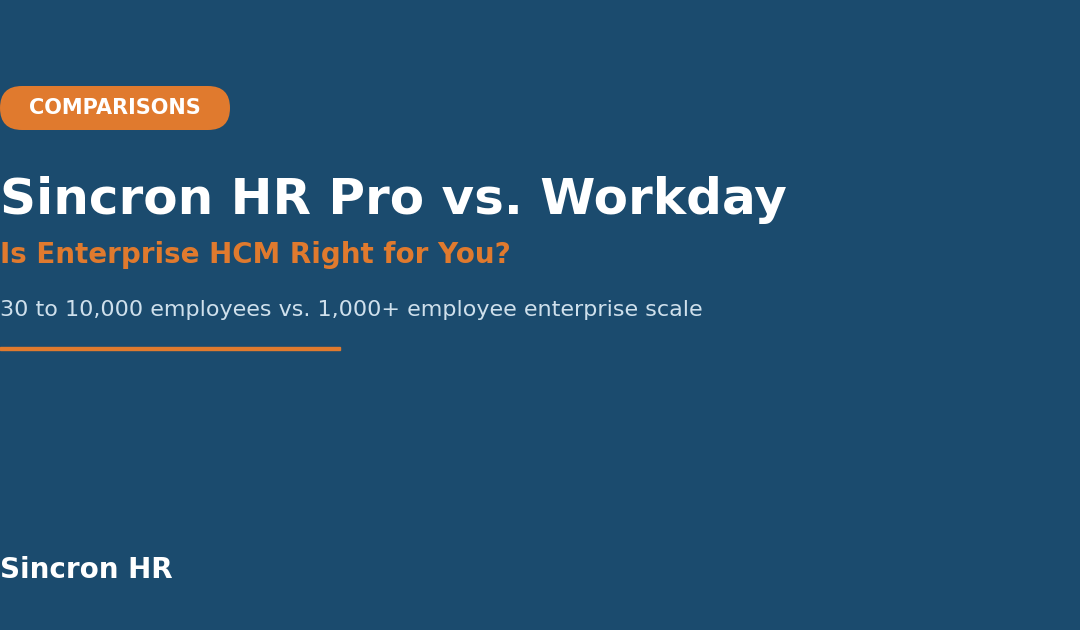 Sincron HR Pro vs Workday, enterprise HCM comparison guide cover image