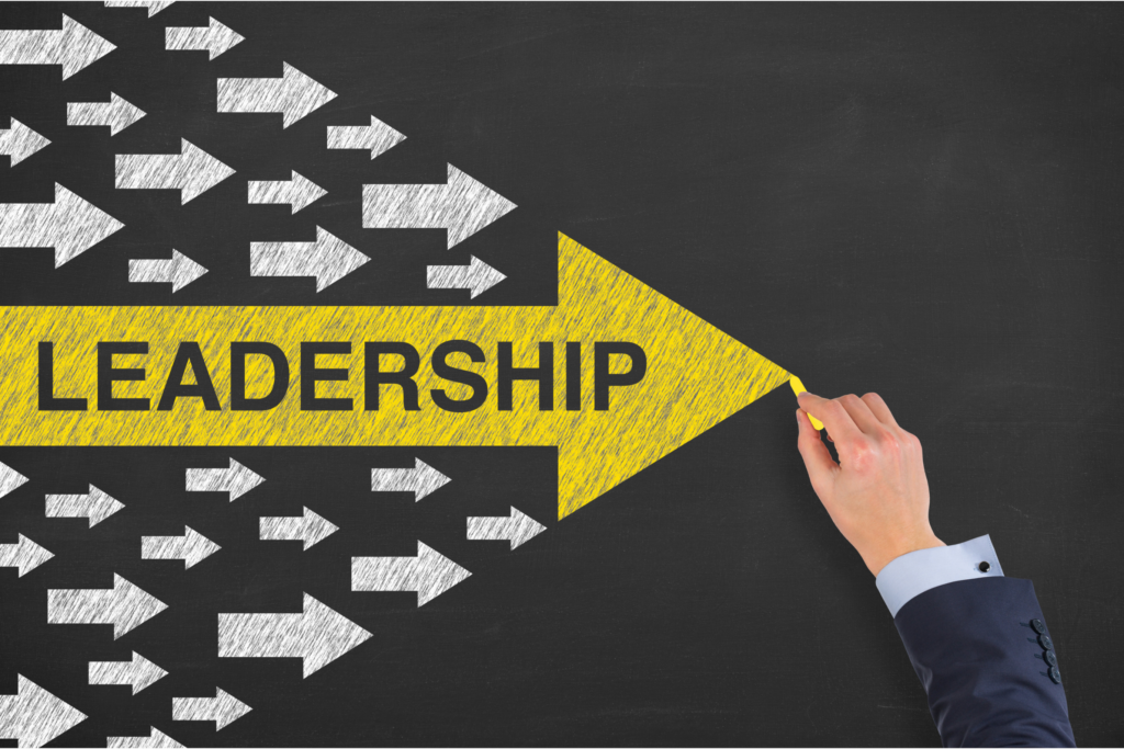 Leadership Arrow on Chalkboard – Sincron HR Manager using succession planning tools to review team skills and development plans